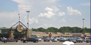 Capture Shopping center with anchored tenant. Large strip center